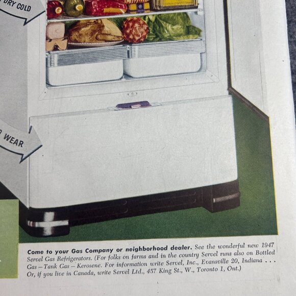 1947 Servel Gas Refrigerators "Stays Silent. Lasts Longer." Vintage Print‎ Ad - Picture 14 of 16
